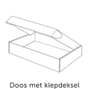 Doos met klepdeksel van golfkarton