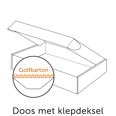 Doos met klepdeksel van golfkarton